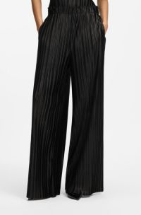 Pliss&eacute; trousers, Black