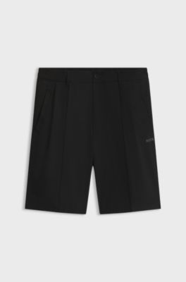 BOSS x AO pleated shorts, Black