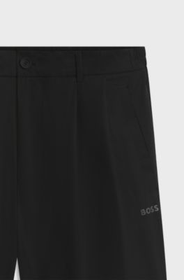 BOSS x AO pleated shorts, Black