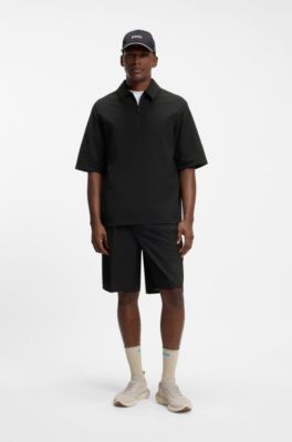 BOSS x AO pleated shorts, Black