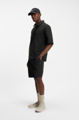 BOSS x AO pleated shorts, Black