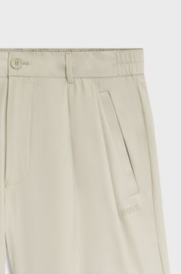 BOSS x AO pleated shorts, Light Beige