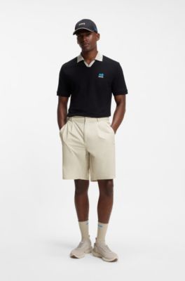 BOSS x AO pleated shorts, Light Beige