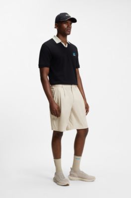 BOSS x AO pleated shorts, Light Beige