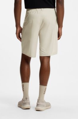 BOSS x AO pleated shorts, Light Beige