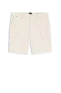 Modern-fit shorts in overdyed stretch-cotton twill