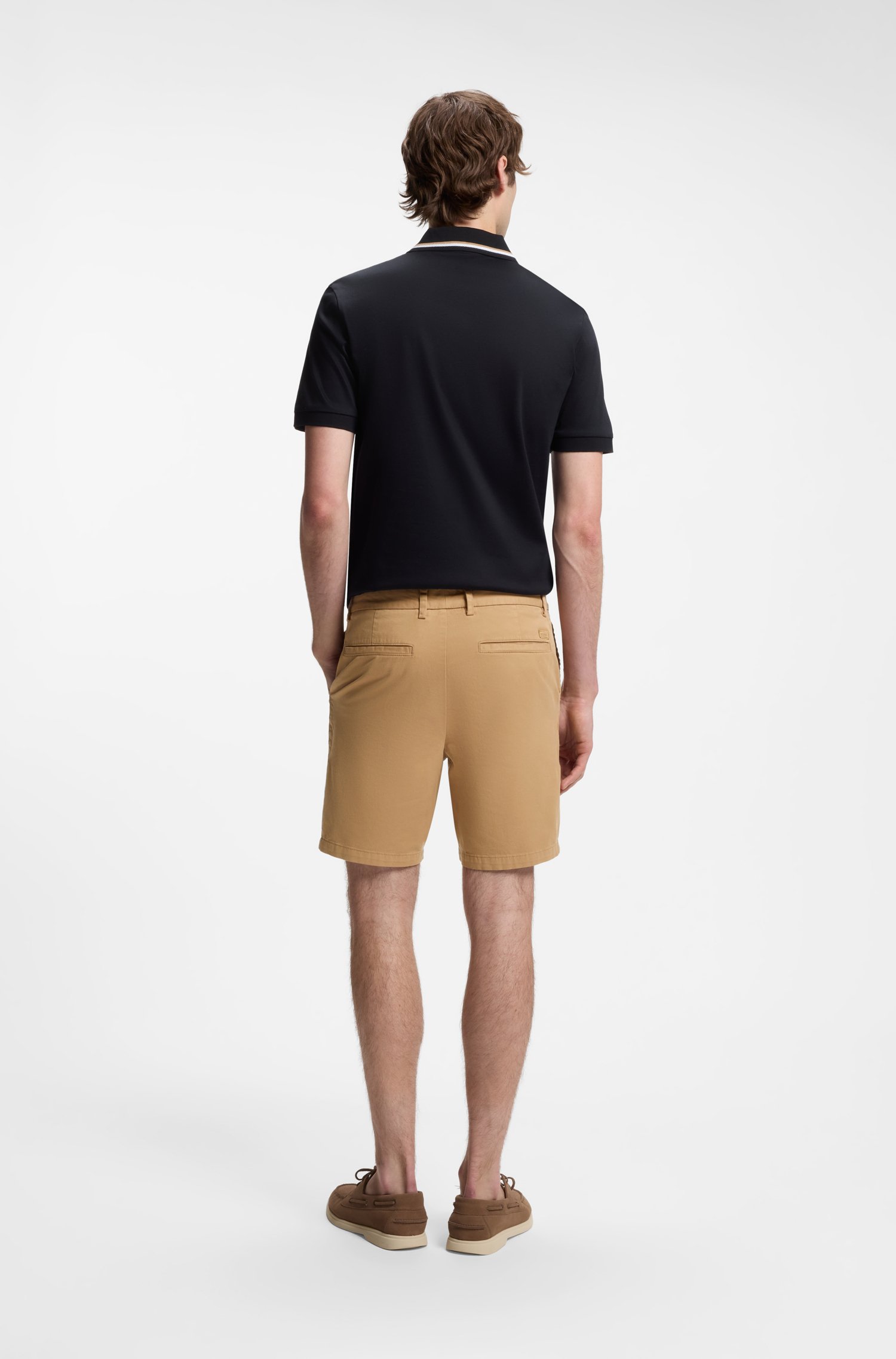 Boss Modern-fit shorts in overdyed stretch-cotton twill herr – bild 2