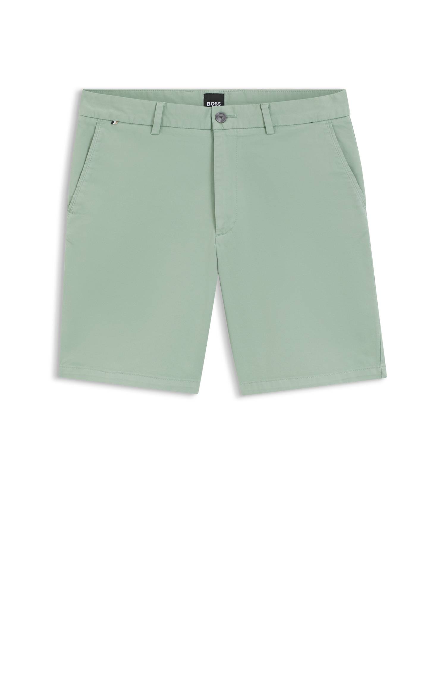 Boss Modern-fit shorts in overdyed stretch-cotton twill herr – bild 4