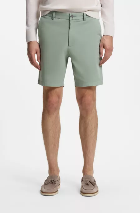 Modern-fit shorts in overdyed stretch-cotton twill