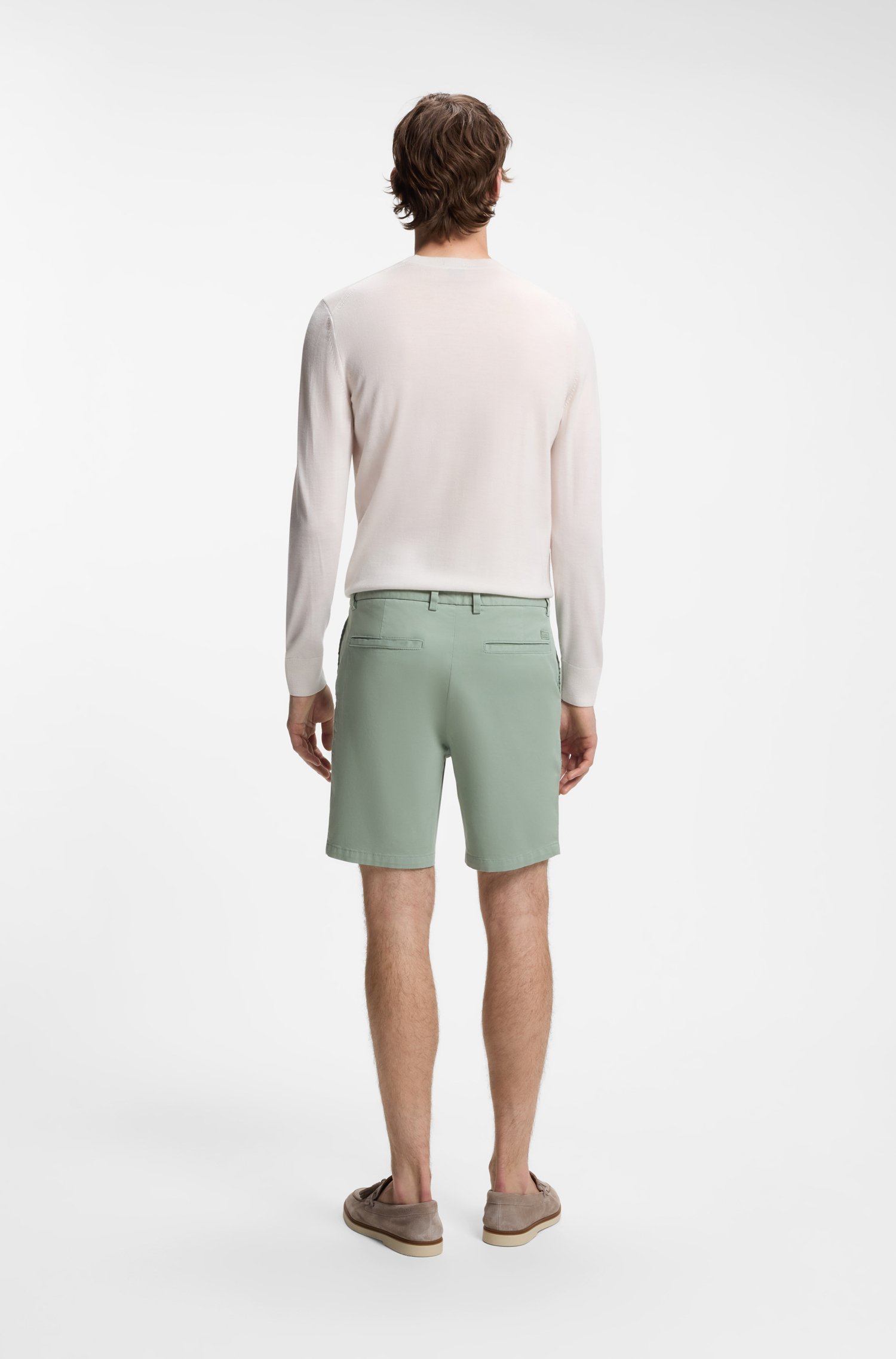 Boss Modern-fit shorts in overdyed stretch-cotton twill herr – bild 2