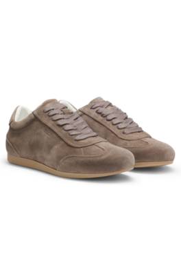 Suede trainers with logo details 1