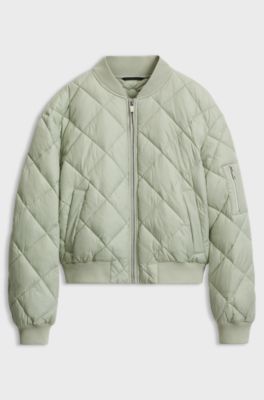 Water-repellent jacket with diamond quilting, Light Green