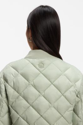 Vandafvisende jakke med diamantquiltning, Lysegr&oslash;n
