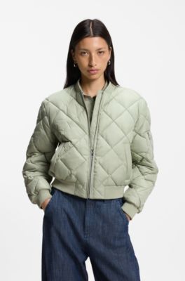 Water-repellent jacket with diamond quilting, Light Green