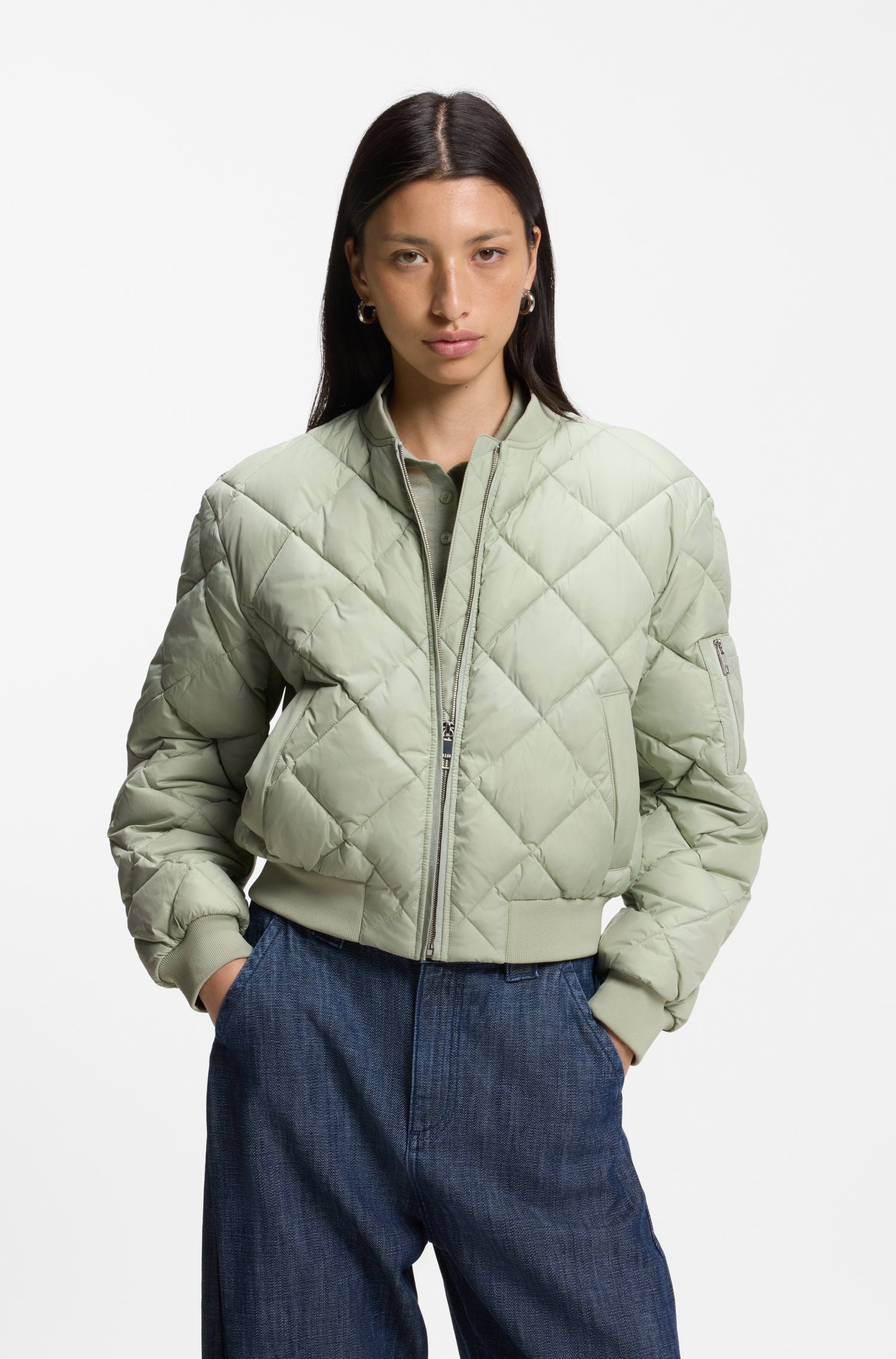 Boss Water-repellent jacket with diamond quilting jackor dam