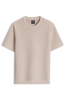 Scuba-jersey T-shirt with embroidered Double B monogram, Light Beige