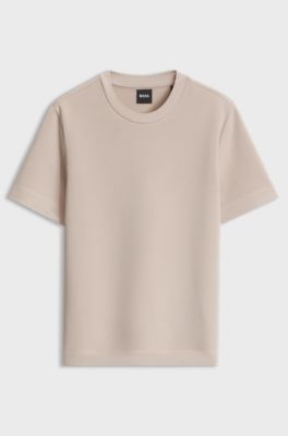 Scuba-jersey T-shirt with embroidered Double B monogram, Light Beige