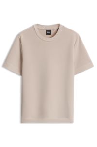 Scuba-jersey T-shirt with embroidered Double B monogram, Light Beige