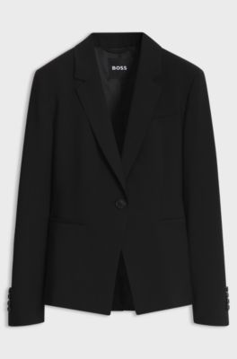 Slim-fit wool blazer, Black