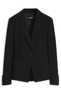 Slim-fit wool blazer, Black