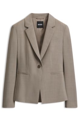 Slim-fit wool blazer, Light Brown