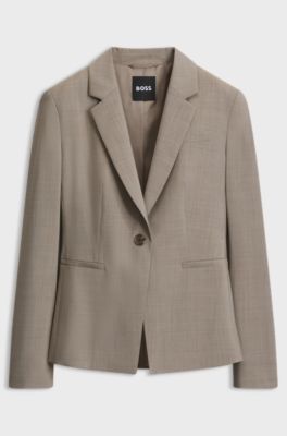 Slim-fit wool blazer, Light Brown