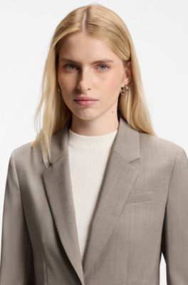 Slim-fit wool blazer, Light Brown
