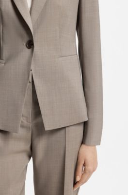 Slim-fit wool blazer, Light Brown