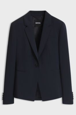Slim-fit wool blazer, Dark Blue