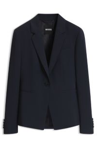 Slim-fit wool blazer, Dark Blue