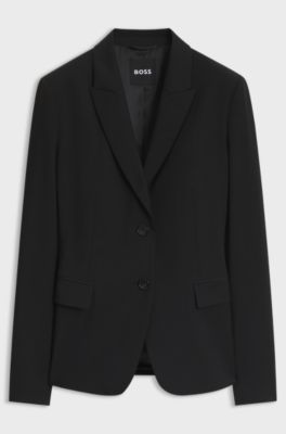 Slim-fit virgin-wool blazer, Black