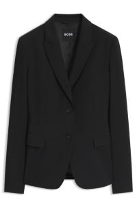 Slim-fit virgin-wool blazer, Black