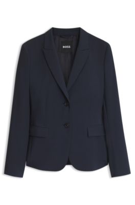 Slim-fit virgin-wool blazer, Dark Blue