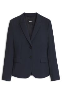 Slim-fit virgin-wool blazer, Dark Blue