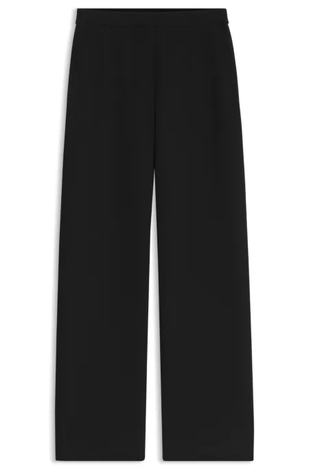 Regular-Fit Hose mit weitem Bein aus japanischem Krepp