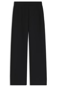 Regular-fit wide-leg trousers in Japanese crepe, Black
