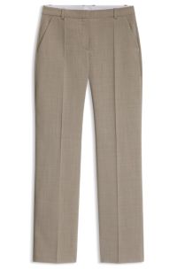 Regular-fit formal trousers in virgin wool, Light Brown