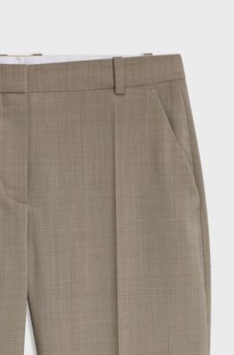 Regular-fit formal trousers in virgin wool, Light Brown