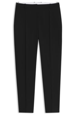 Slim-fit virgin-wool trousers, Black