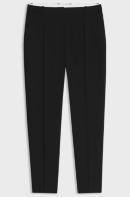 Slim-fit virgin-wool trousers, Black