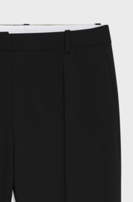 Slim-fit virgin-wool trousers, Black
