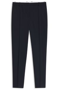 Slim-fit virgin-wool trousers, Dark Blue