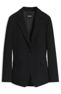 Regular-fit crepe blazer, Black