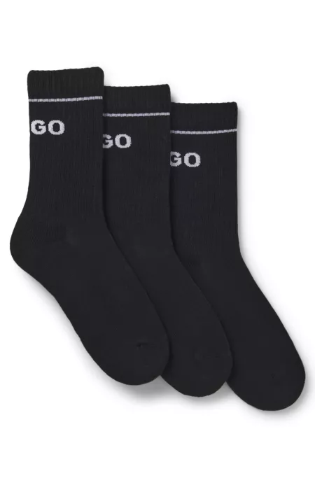 Three-pack quarter-length cotton-blend socks