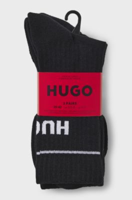 Three-pack quarter-length cotton-blend socks, Black
