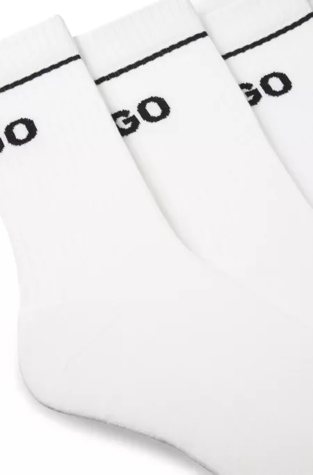 Three-pack quarter-length cotton-blend socks