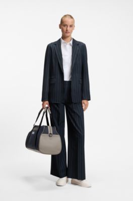 BOSS x AO pinstripe blazer, Patterned Dark Blue