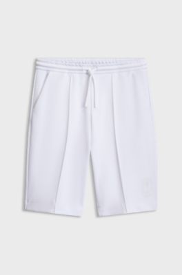BOSS x AO piqu&eacute; shorts, White