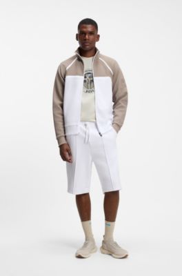 BOSS x AO piqu&eacute; shorts, White