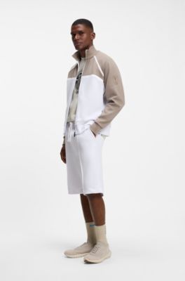 BOSS x AO piqu&eacute; shorts, White